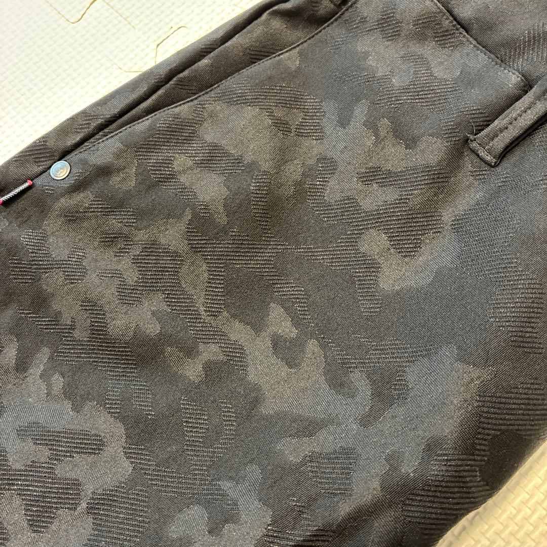 BRIEFING GOLFパンツ メンズ Mブラック 迷彩 カモフラ ストレッチ