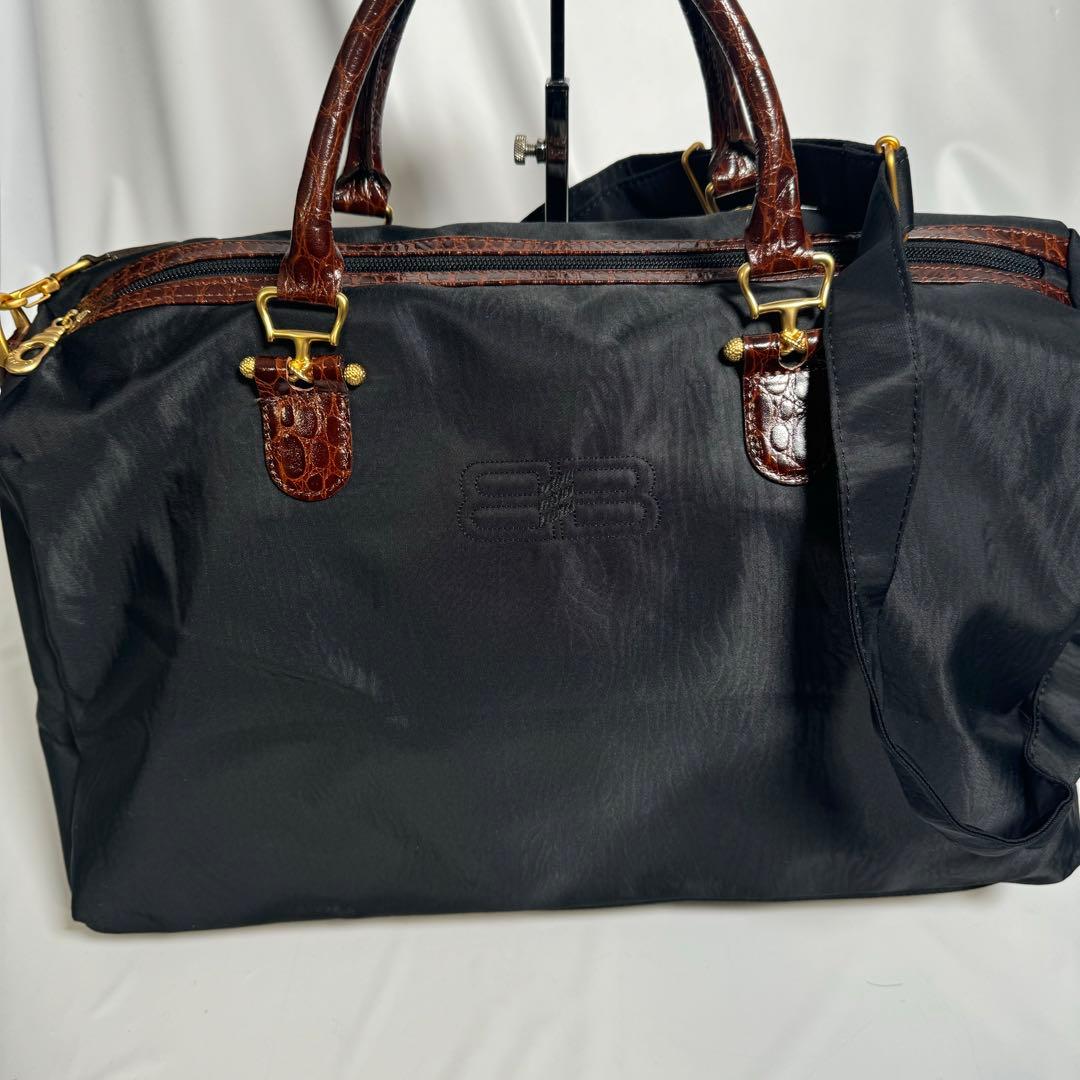 ★極美品★ BALENCIAGA ヴィンテージ ボストンバッグクロコダイル型押し