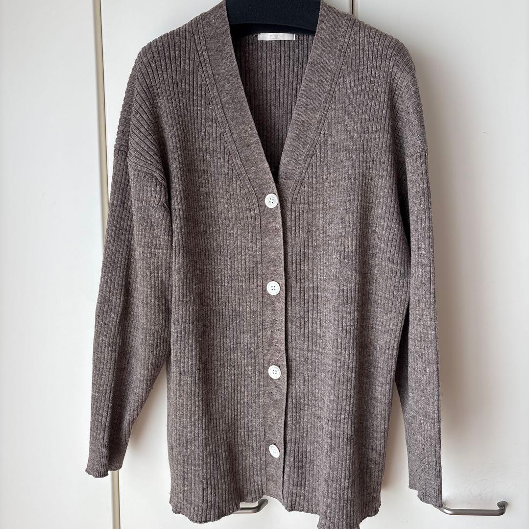 Plage jazz linen rib カーディガン