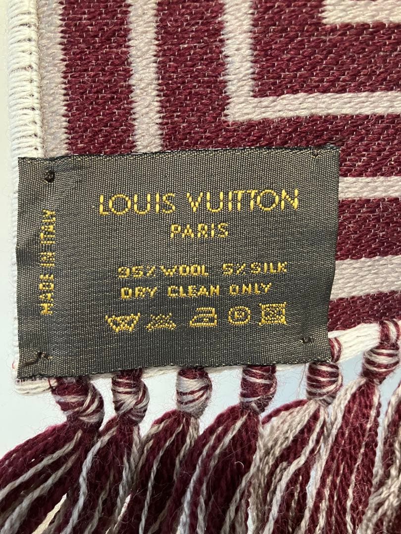 Louis Vuitton ストール アイボリー/バーガンディ