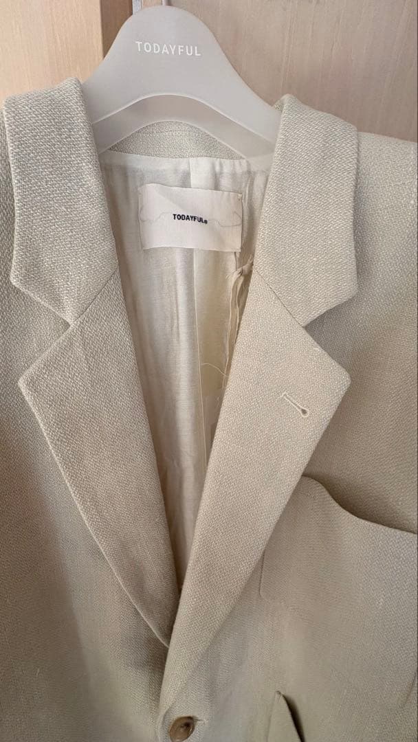 ジャケット・アウター todayful Boyfriend Linen Jacket38 ECRU