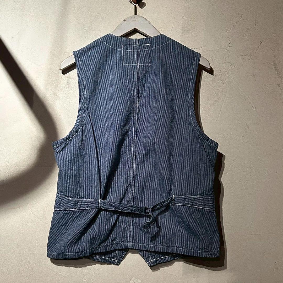 【美品】シュガーケーン ウォバッシュストライプ ワークベスト 38