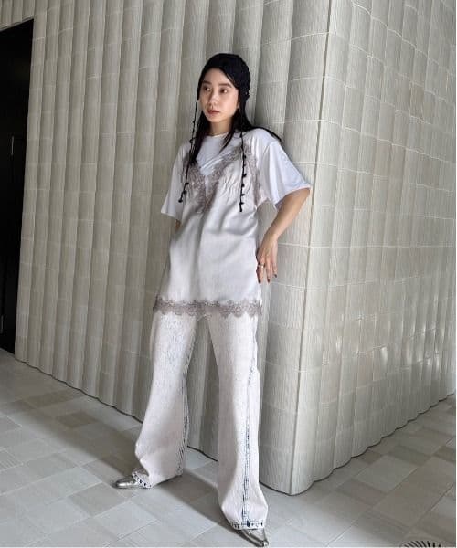 Ameri♡MEDI SATIN DOCKING TUNIC TEE