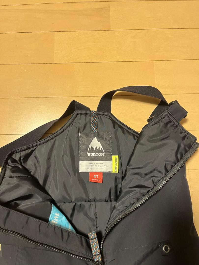 Burton バートン スノーボード ビブパンツ 4T 黒