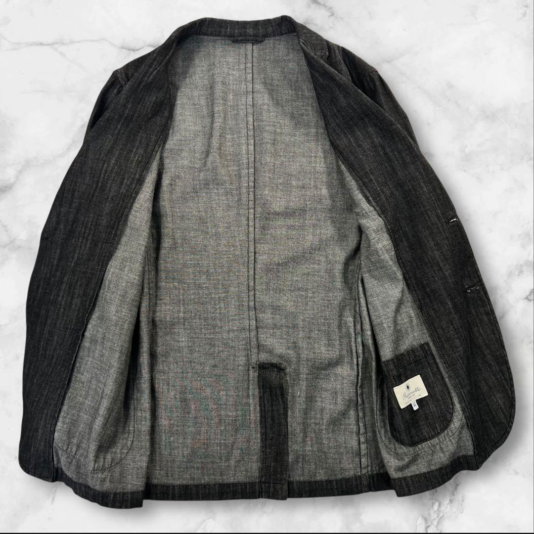 定価4.8万 極美品 GIANNETTO ブラックデニム シャツジャケット 44