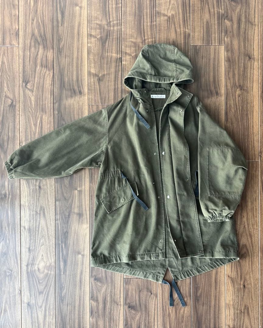 【Acne Studios】フーデッドモッズコート / オリーブ