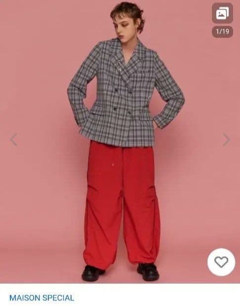 MAISON SPECIAL ワイドパンツ 38 レッド　新品未使用