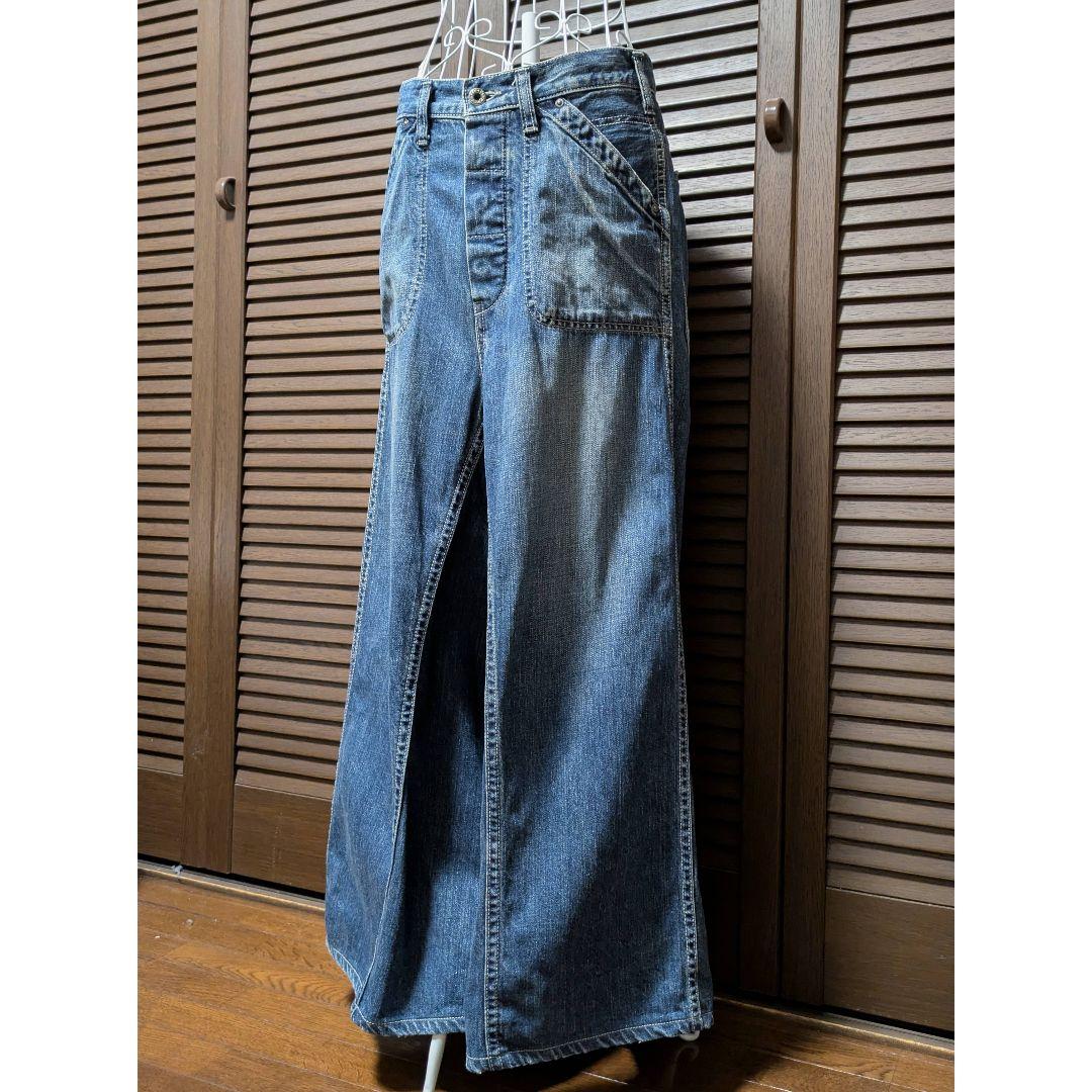 ☆廃盤希少☆ JOHNBULL スカート見え マキシ丈 ワイドデニムパンツ M