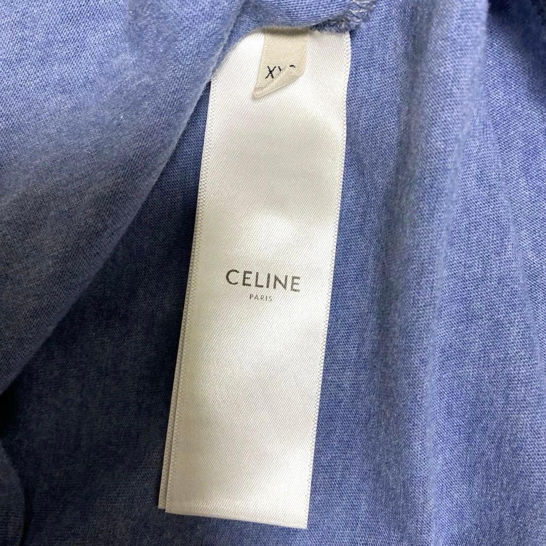 CELINE ロゴ Tシャツ 半袖 ブルー