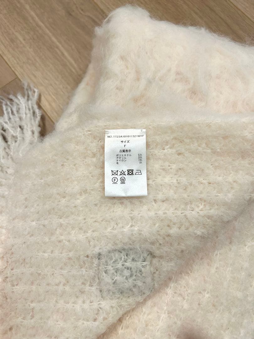 the toe PIGALLE SHAGGY MUFFLER ホワイト