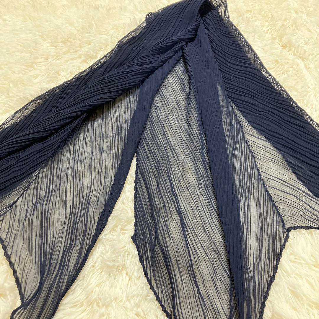 PLEATS PLEASE ダークブルー プリーツストール