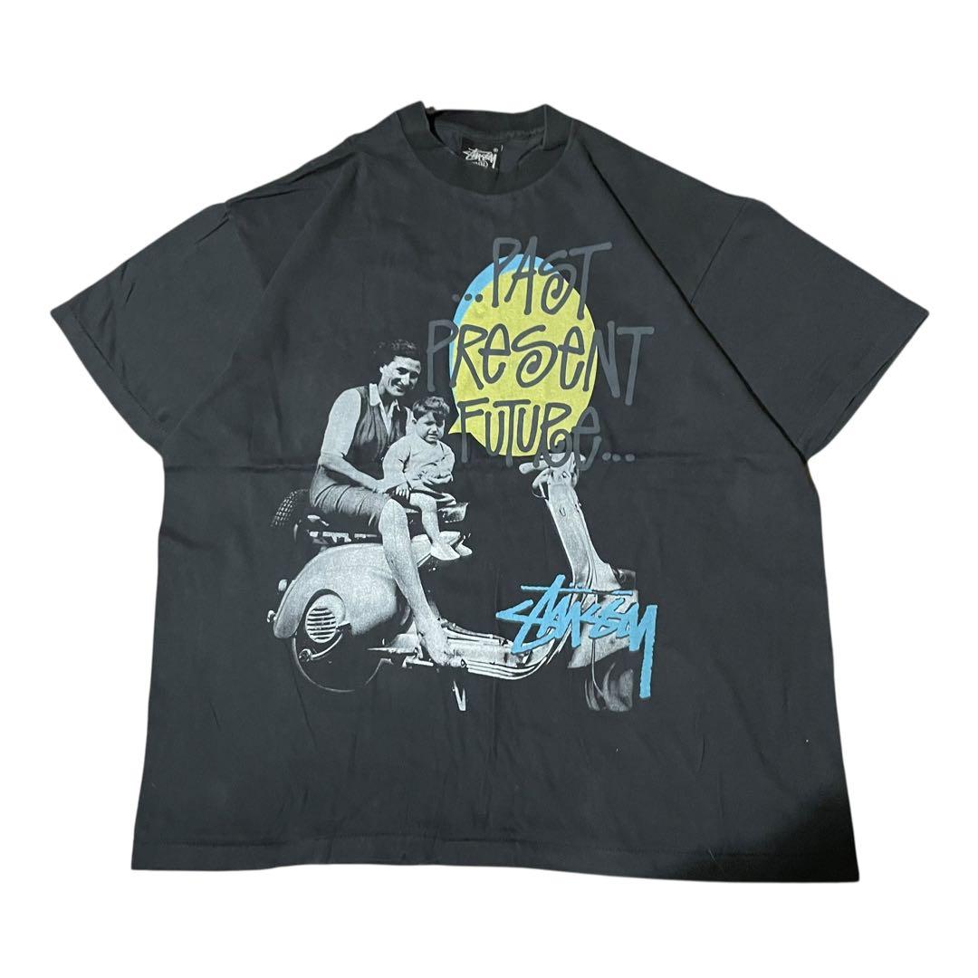 STUSSY PAST PRESENT FUTURE Tシャツ BLUE XL