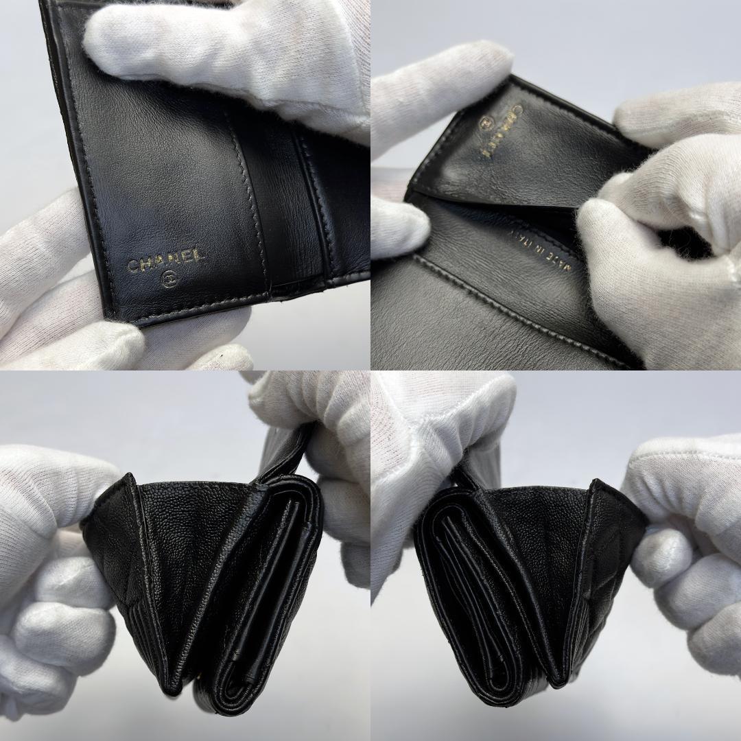 正規品 CHANEL ボーイシャネル ゴールド金具 Wホック　三つ折り財布