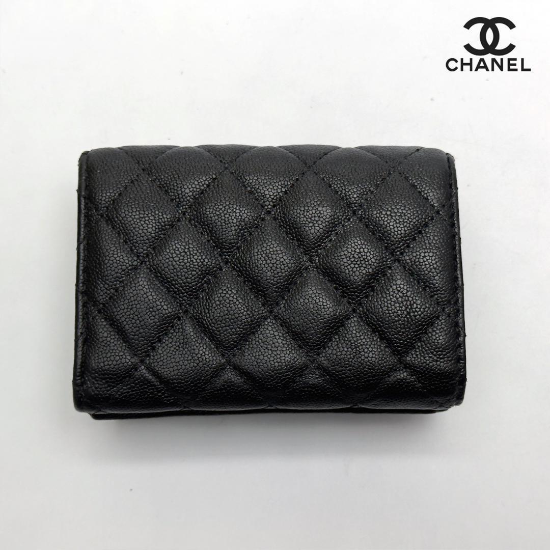 正規品 CHANEL ボーイシャネル ゴールド金具 Wホック　三つ折り財布
