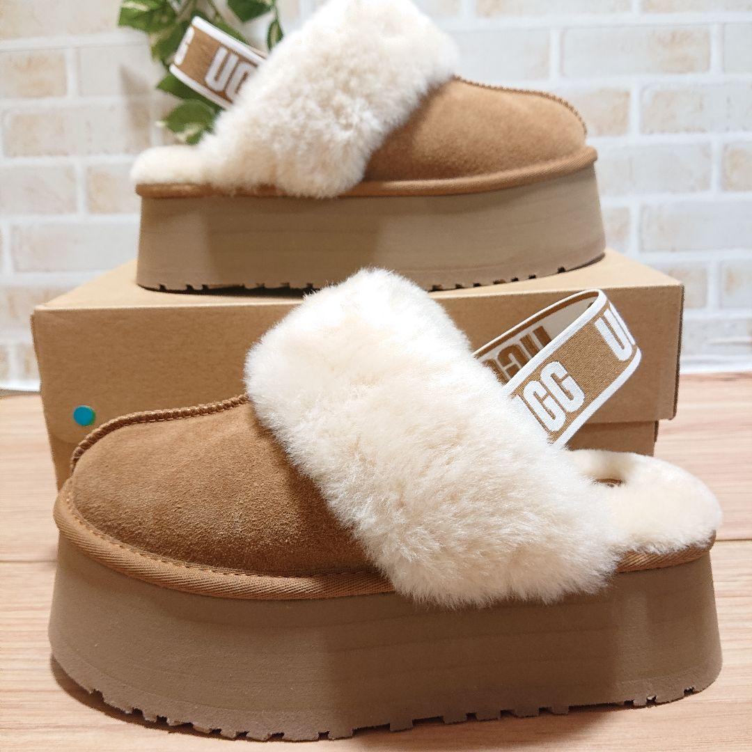UGG Funkette ファンケット 厚底 サンダル チェスナット 24cm
