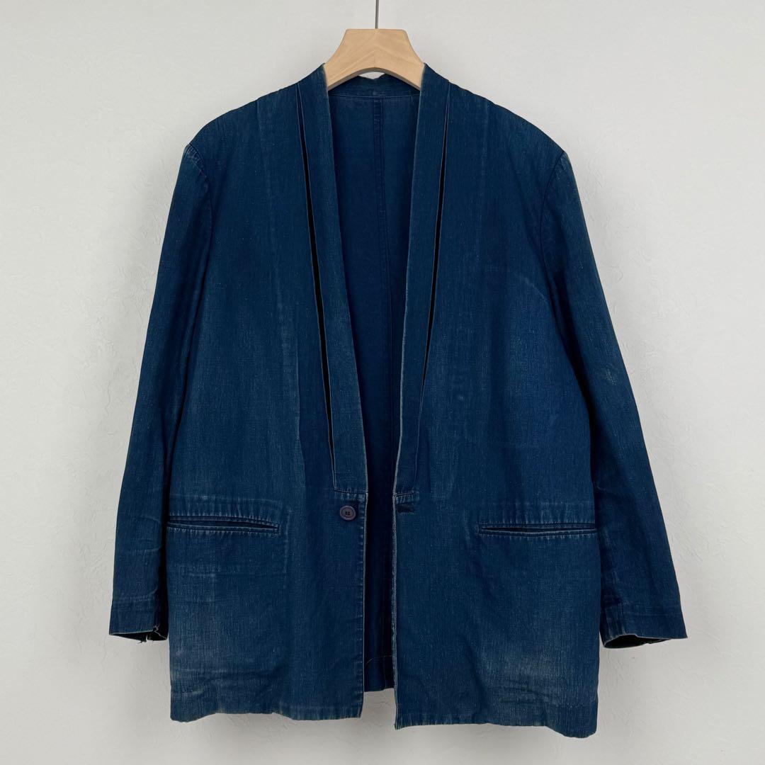 希少 ISSEY MIYAKE 80s 筆タグ 藍染 羽織り 着物 ジャケット
