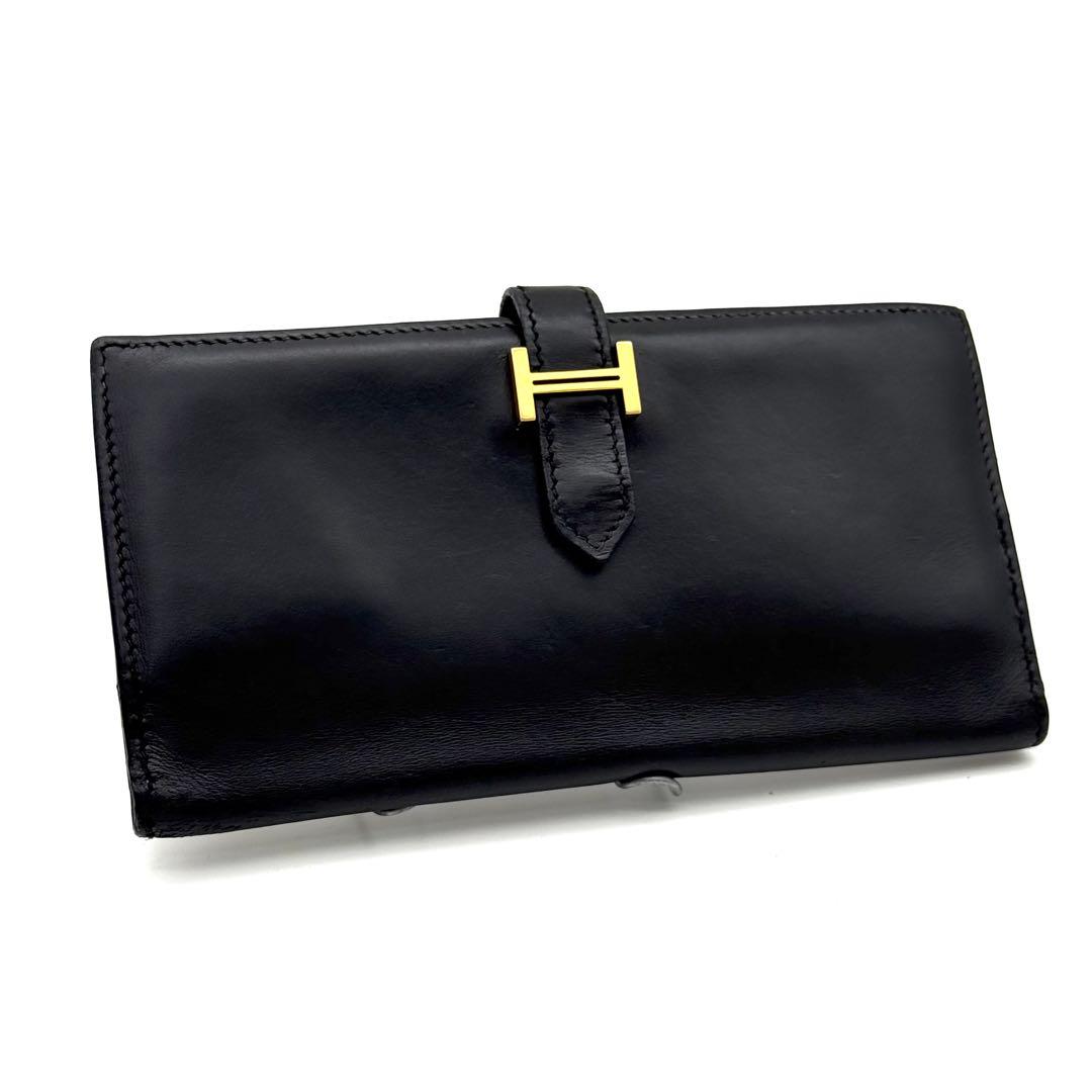 極上美品✨HERMES エルメス べアン カーフ ブラック 財布 P26