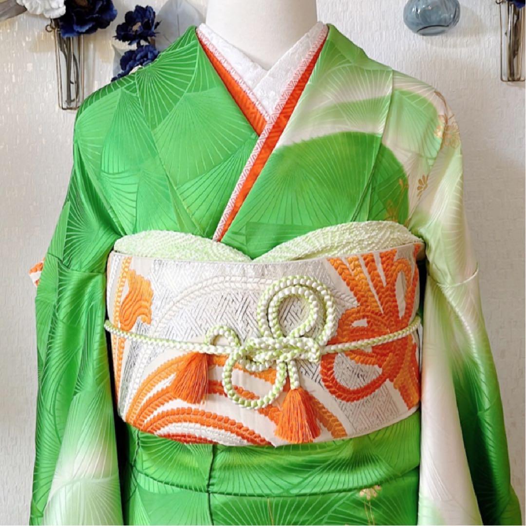 専用　【高級 振袖５点セット】 正絹 花柄 鳥柄 上品 古典柄 成人式