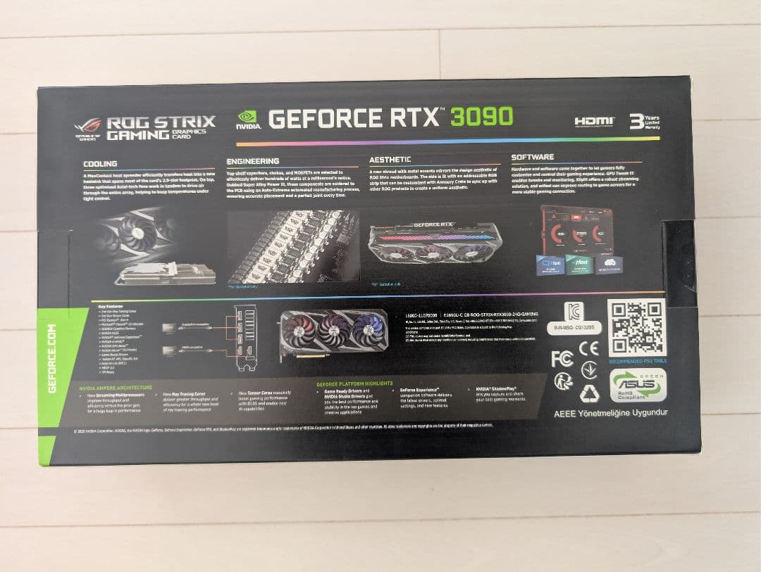 ASUS ROG STRIX RTX 3090 24GB GAMING動作確認済