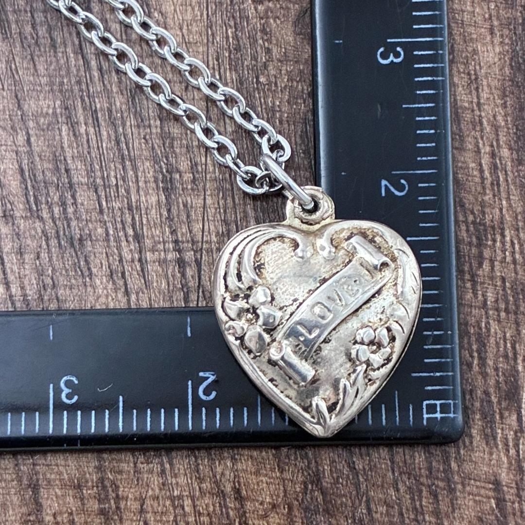 スウィートハートジュエリーI LOVE U勿忘草 シルバーヴィンテージネックレス