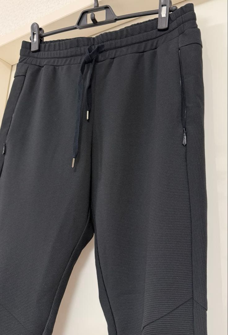 美品 TATRAS タトラス ジャージロングパンツ 黒 04 ジップポケット