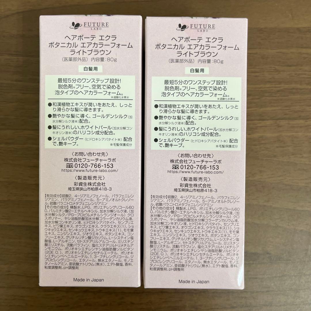 ヘアボーテ エクラ ボタニカル エアーフォーム　ライトブラウン80g 2本セット