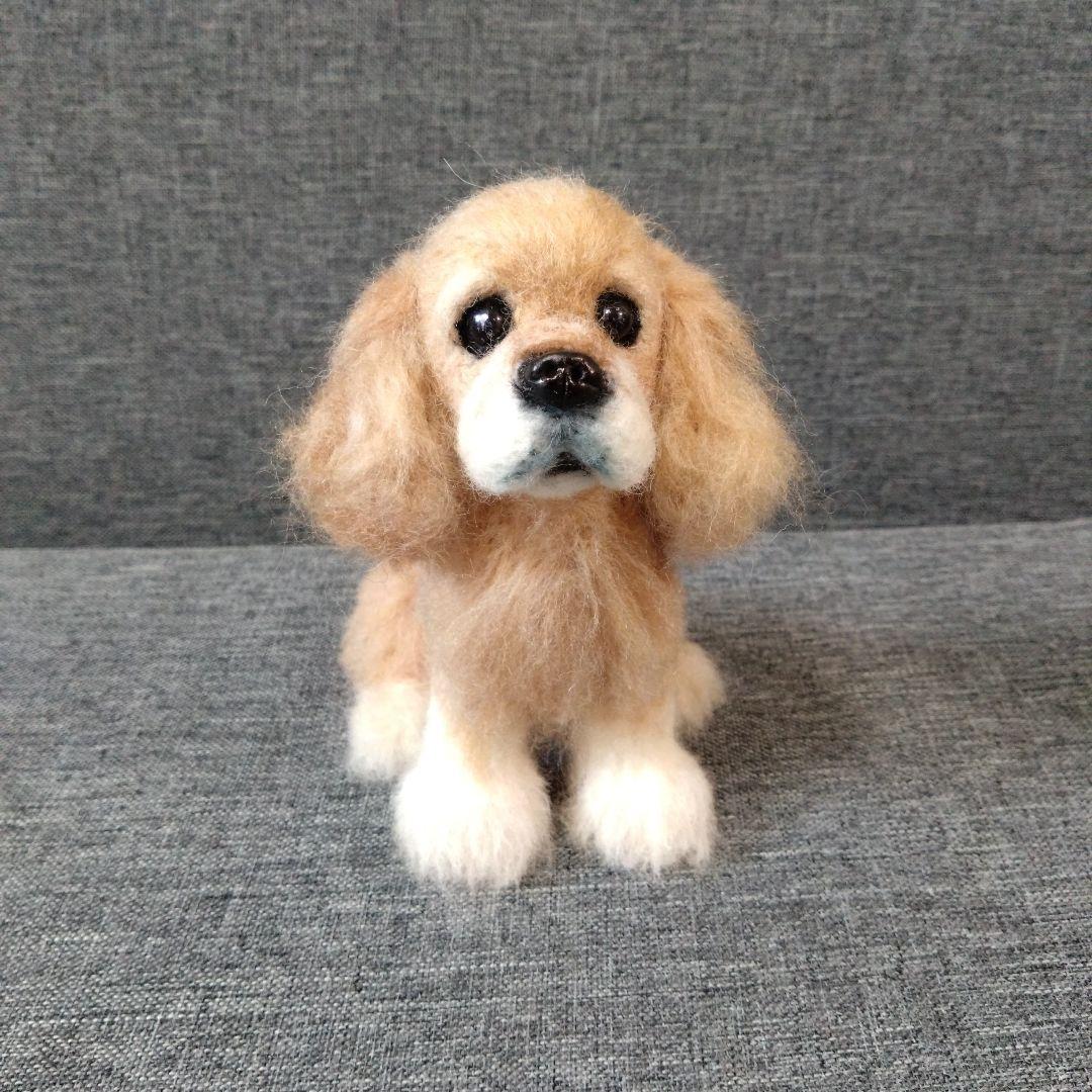 トロマ　羊毛フェルト＋毛糸　アメリカンコッカースパニエル　ハンドメイド　犬