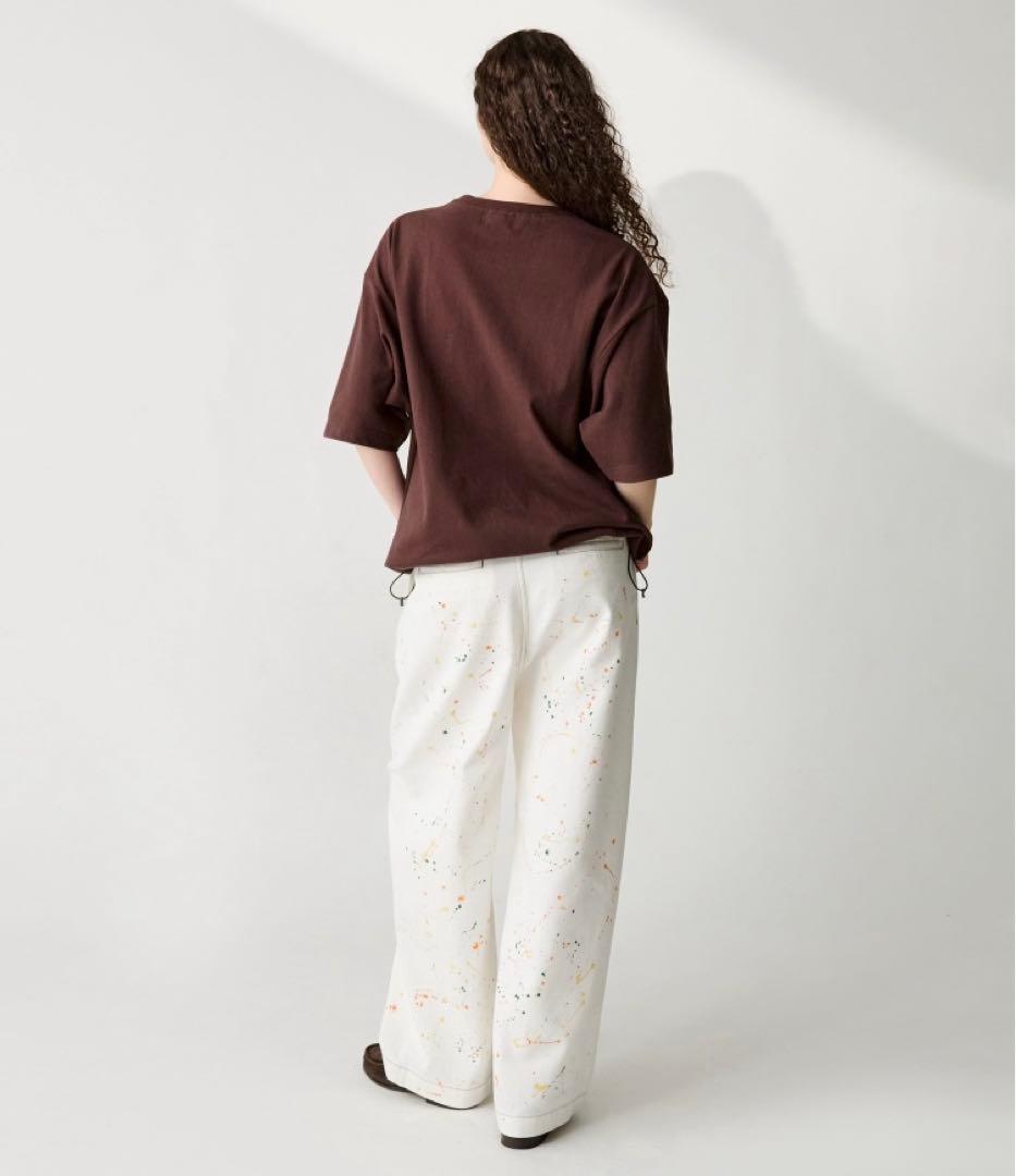 2TUCK PAINT DENIM PANTS ユニセックス　レディースメンズ