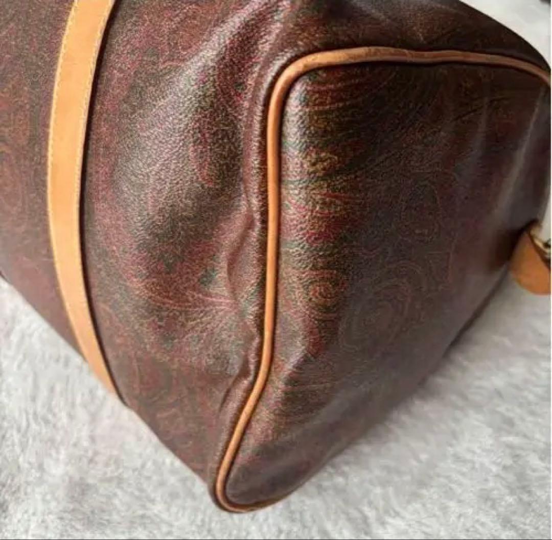 ETRO ブラウン ボストンバッグ ペイズリー柄