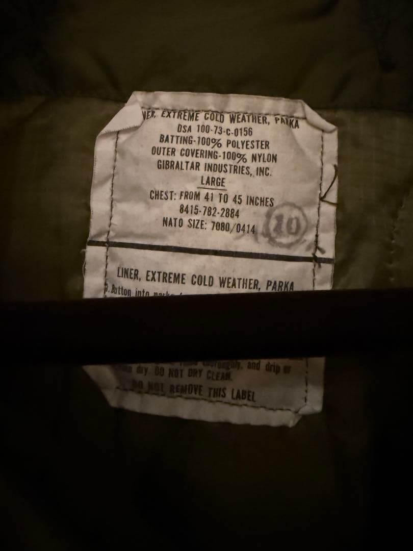 希少 実物 USED 米軍 M-65 フィッシュテールパーカー フルセット