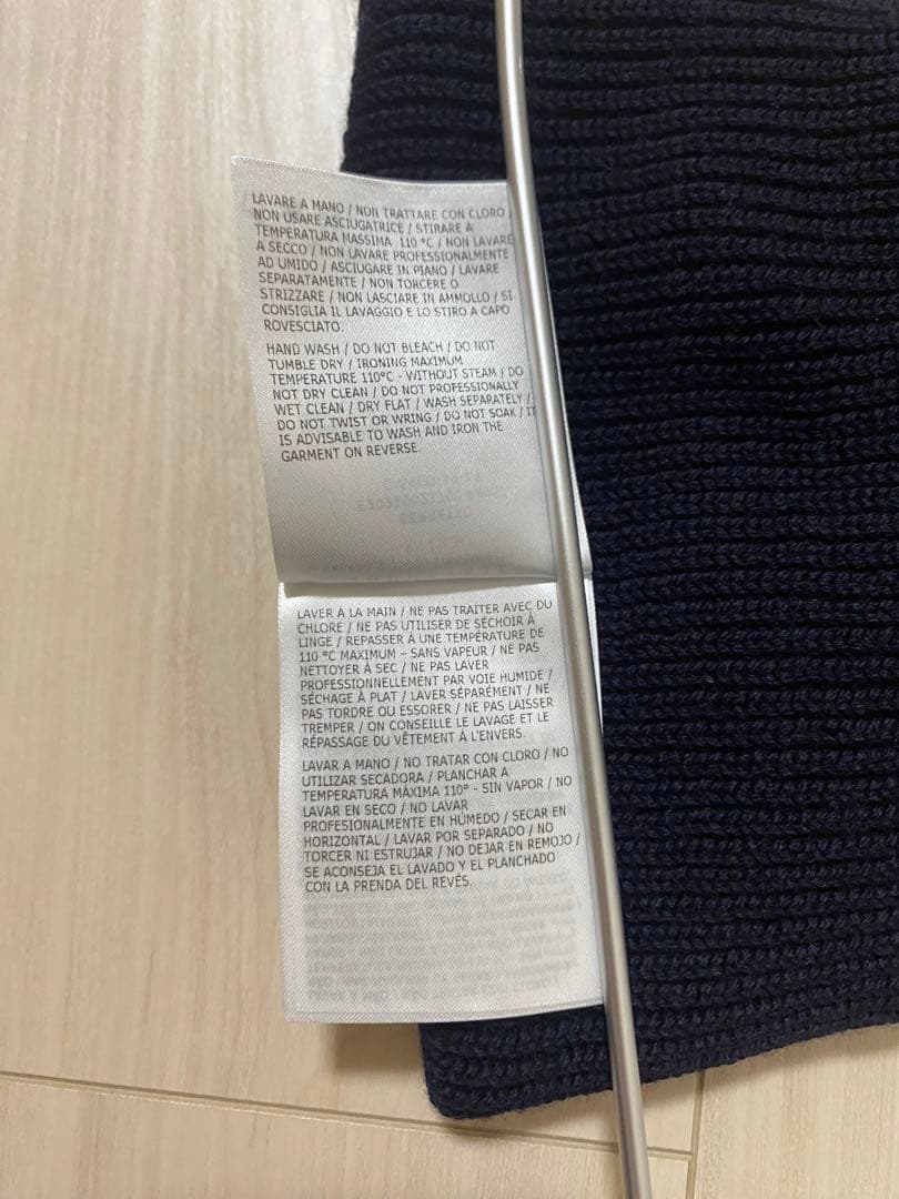 MONCLER ニット帽 ビーニー 濃紺 QR RFID 正規