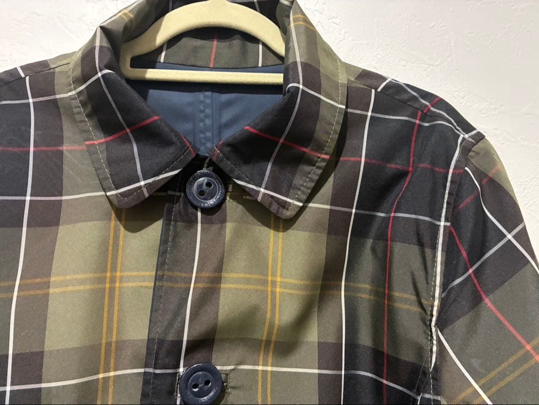 Barbour スプリングコート　リバーシブル　ネイビーとチェック柄