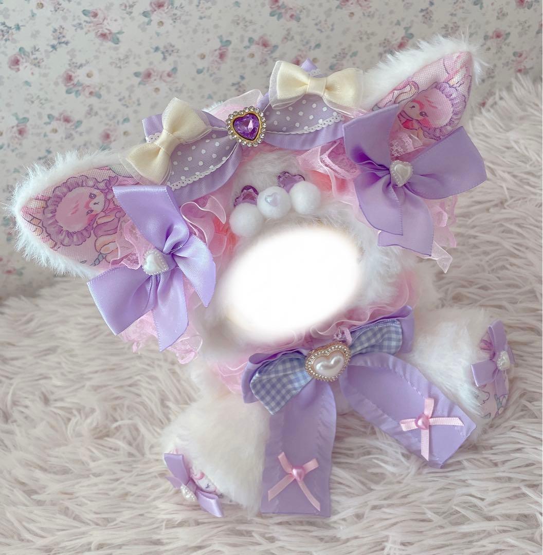 １６cmお座りぬい服♡猫の着ぐるみ♡ゆめかわおすわりぬいぐるみ♡パープル