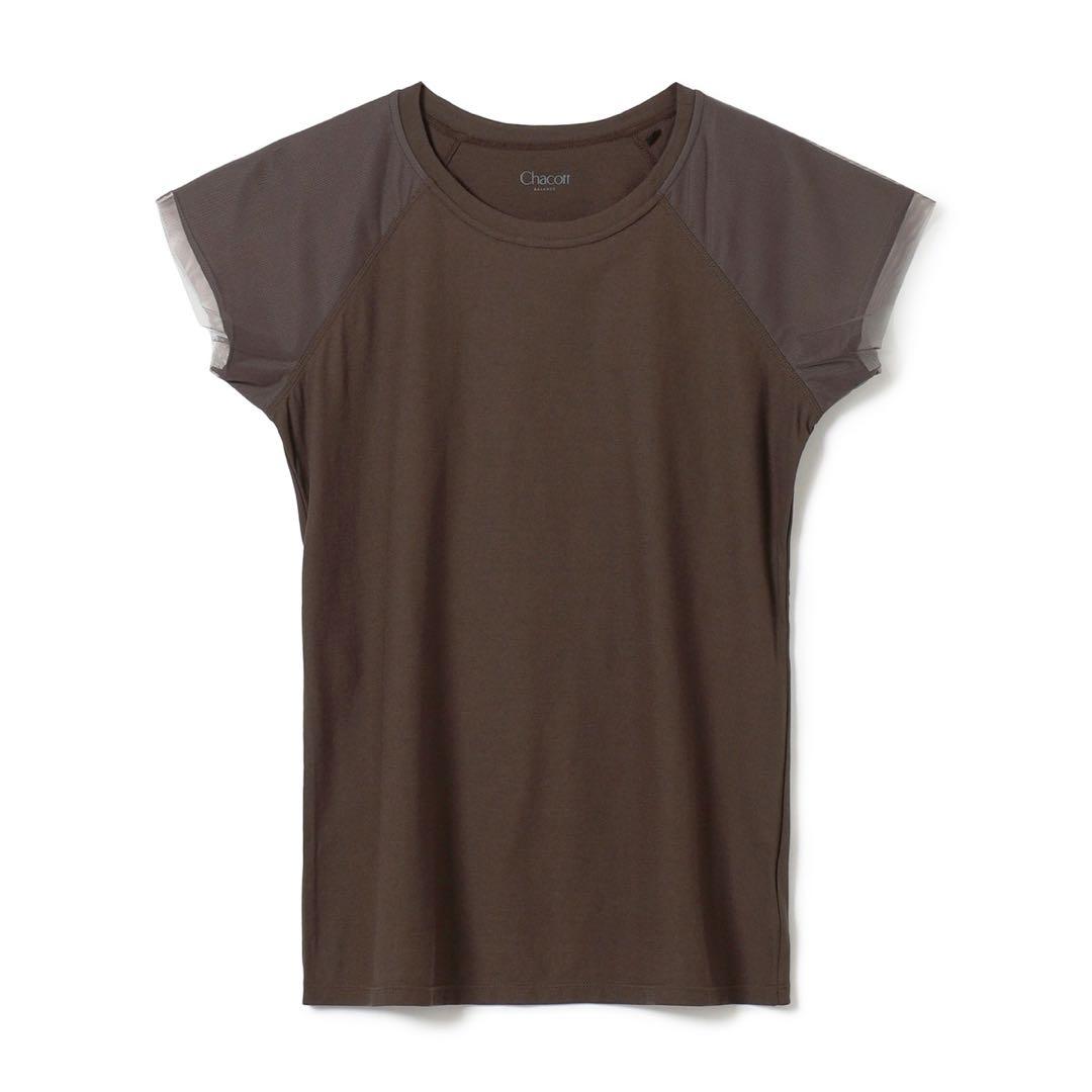 チャコット バレエ ヨガウエア ＊チュールコンビTシャツ＊ ブラウン M 新品❣️