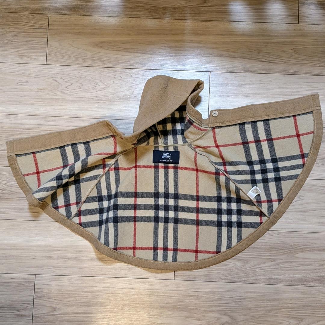 BURBERRY 三陽商会 ポンチョ 90相当 裏地ノバチェック 毛混 ブラウン