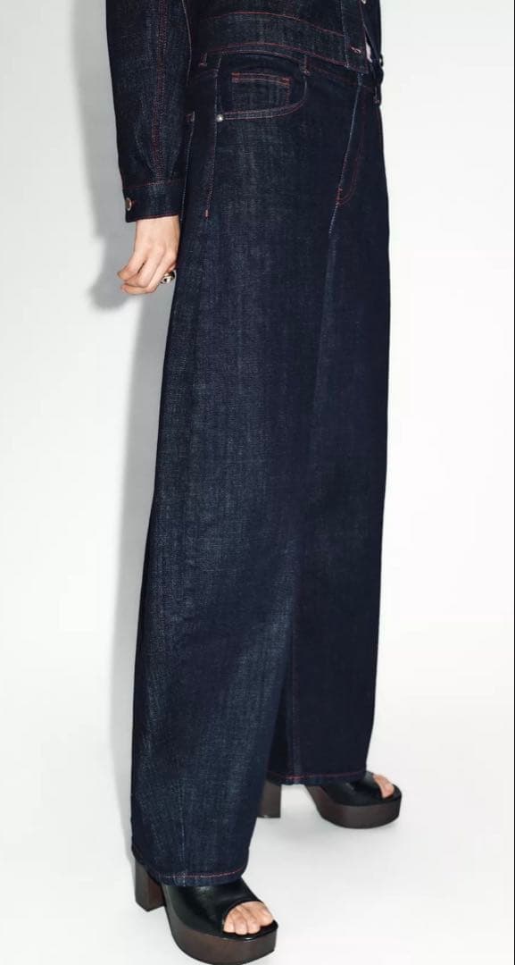ZARA Z1975 ハイウエストバレルフィットデニムパンツ　EU34 7号