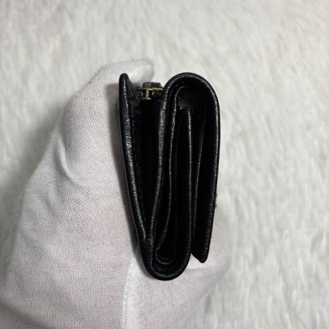 ✨極美品/付属品完備✨ グッチ 三つ折り財布 バンブー マーモント ダイアナ 黒
