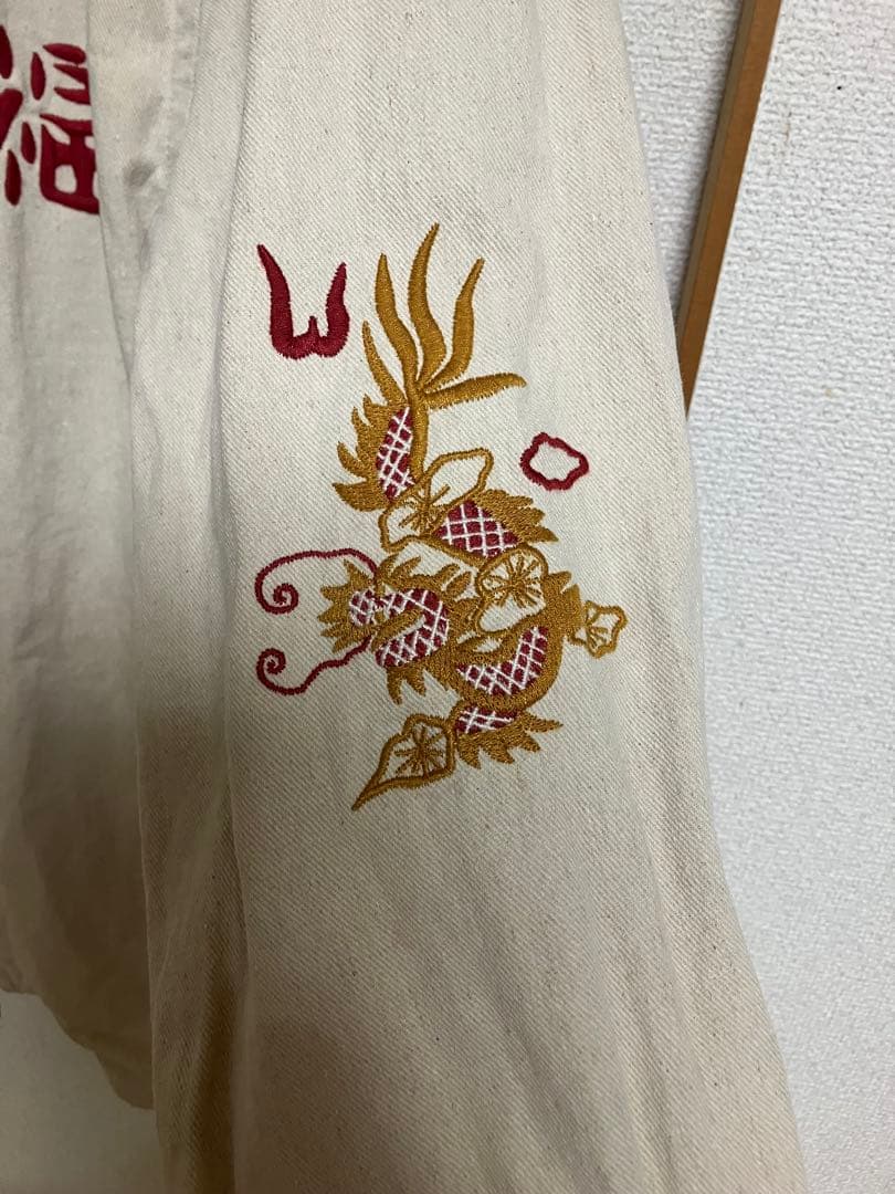 HOUSTON 刺繍ジャンパー ベージュ　ベトジャン