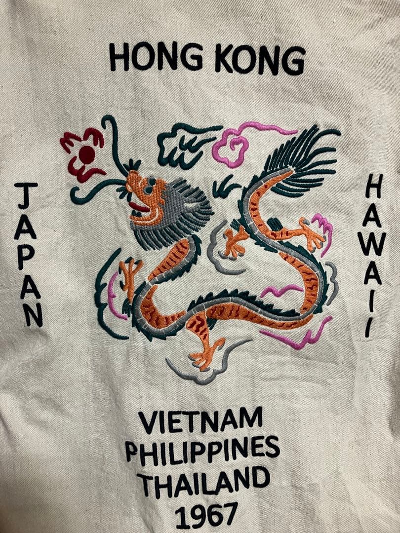 HOUSTON 刺繍ジャンパー ベージュ　ベトジャン