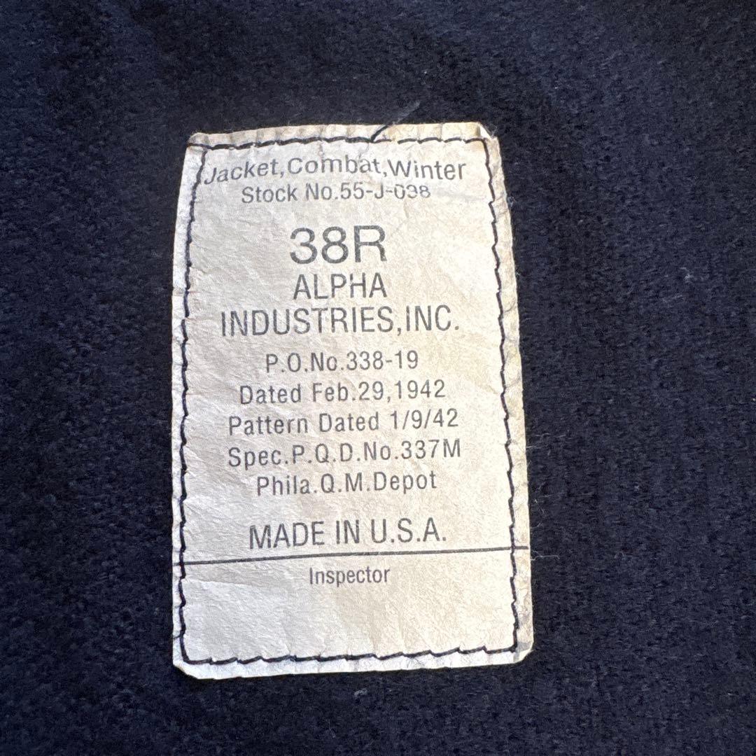 ALPHA INDUSTRIES ネイビー コンバットジャケット 38R