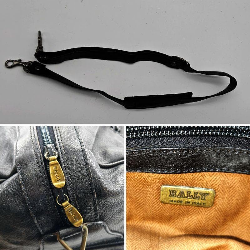 BALLY ボストンバッグ 2way オールレザー ブラック 大容量 本革