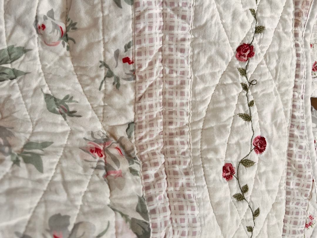 nude vintage キルト 花柄キルティングボリューム袖