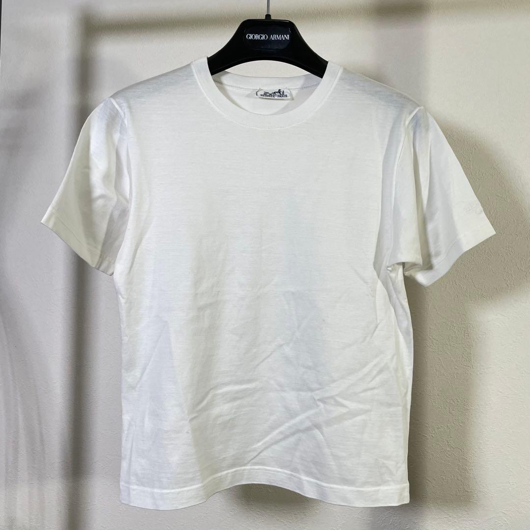 タ*ウ様 HERMES ホワイト クルーネック Tシャツ
