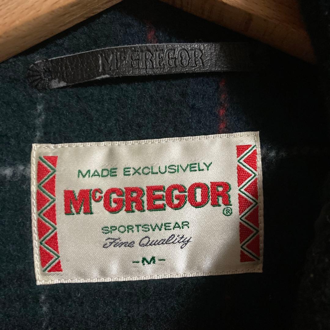90sオールドOLD McGREGOR裏地チェック柄ダッフルコート/ヴィンテージ