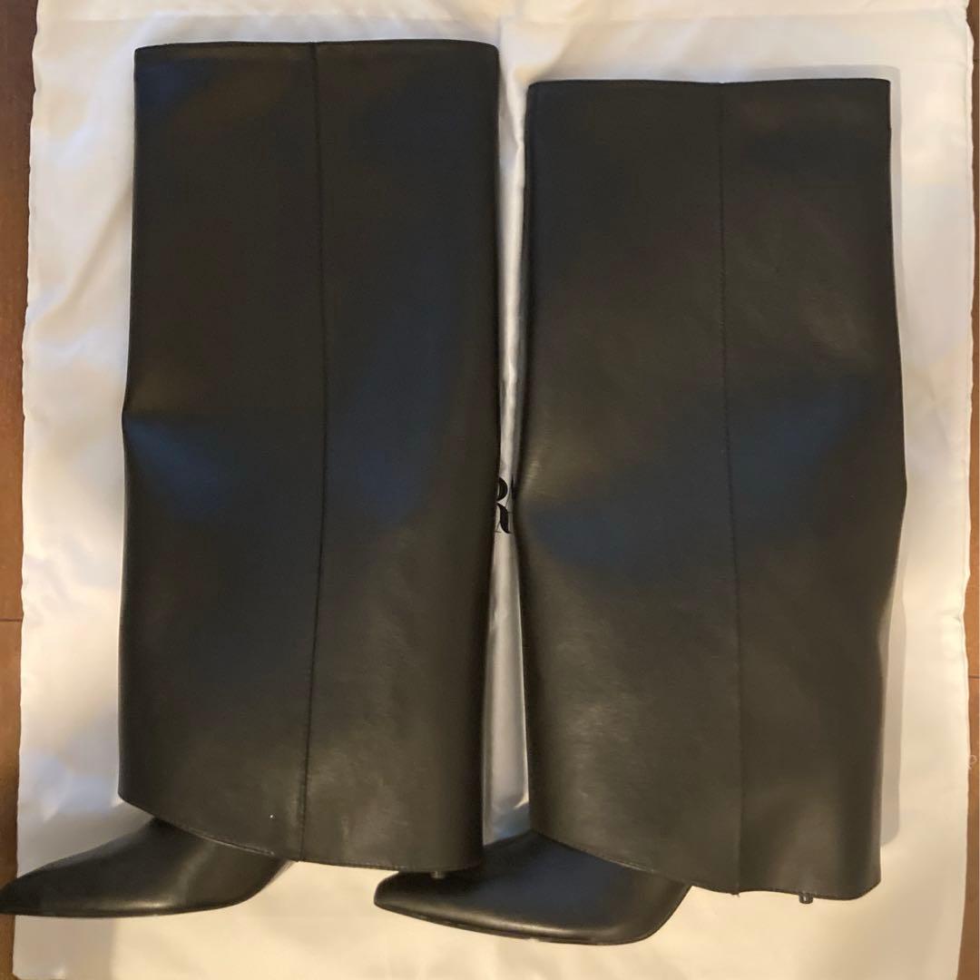 【新品】ZARA ハイヒールゲーターブーツ　24cm