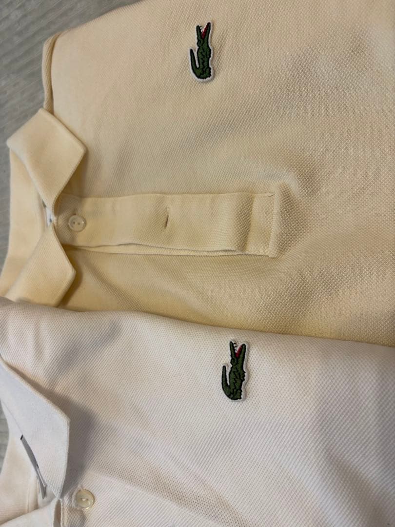 値下げほぼ新品Lacoste クリーム色 ポロシャツ 半袖