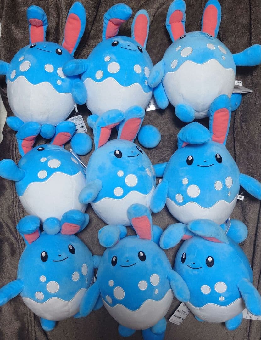 ポケモン　もふぐっとぬいぐるみ　マリルリ　9体セット