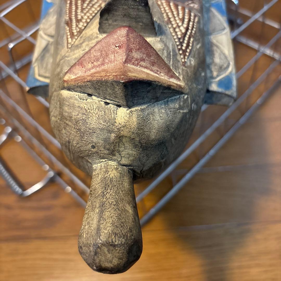セヌフォ族 木彫り 仮面 55cm アフリカ 民芸品 カラオ サイチョウ