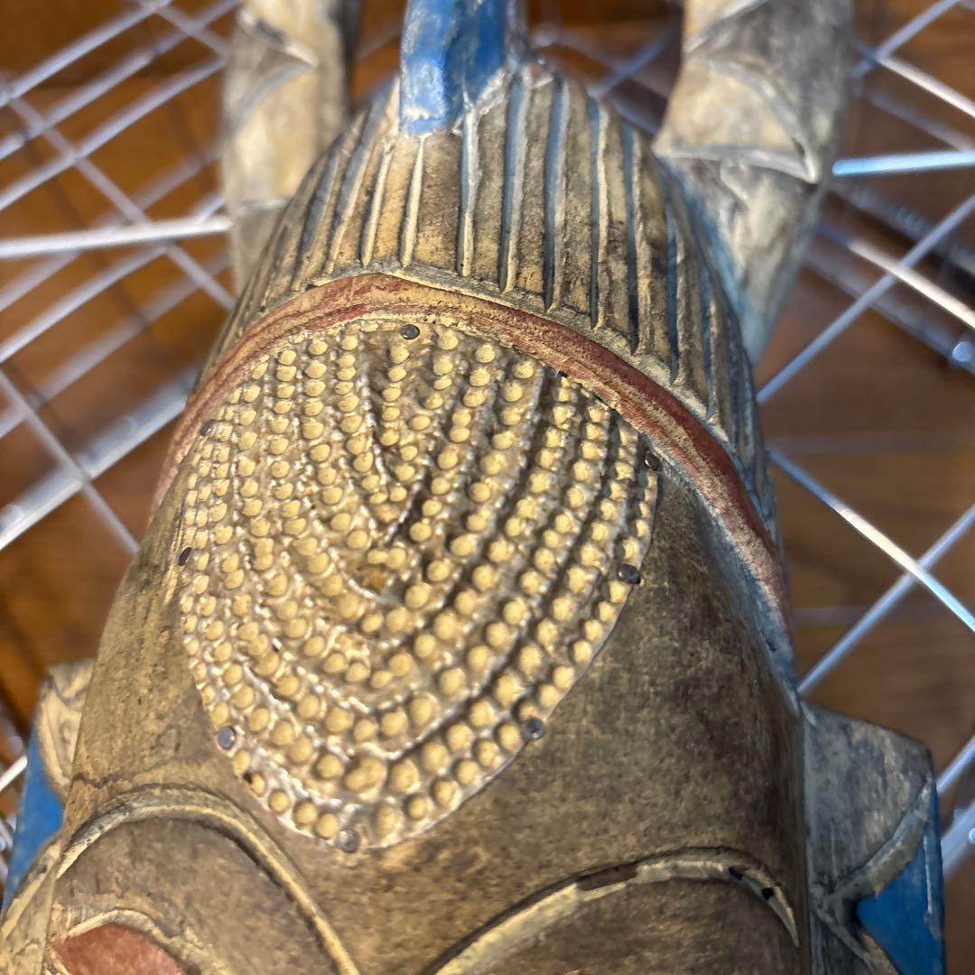 セヌフォ族 木彫り 仮面 55cm アフリカ 民芸品 カラオ サイチョウ
