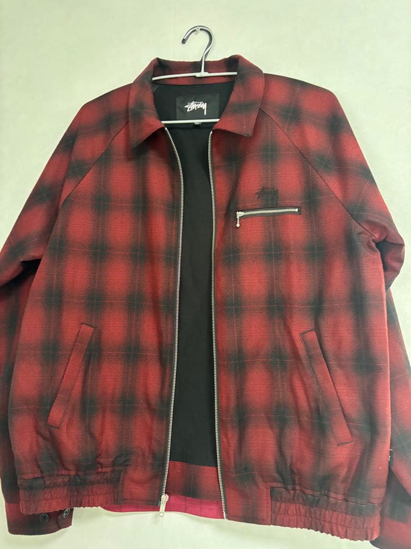 Stussy レッド・ブラックチェック ジャケット